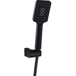 Luzzo® Square Complete Hand Doucheset Waterbesparend - Douchekop, slang en Wandhouder - Zwart