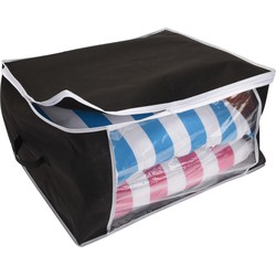 Storage Solutions Dekbed/kussen opberghoes - zwart - met venster - 60 x 45 x 30 cm - Opberghoezen