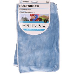 Benson Poetsdoeken - set 2x - extra zacht - microvezel - 2 formaten - blauw - schoonmaken - Vaatdoekjes