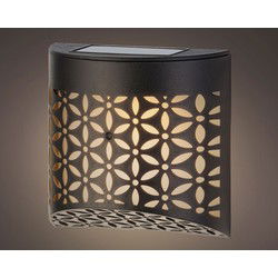 Solar wandlamp l5b11h11 cm zwart 2st