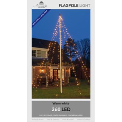 Vlaggenmast LED verlichting voor buiten 360 lampjes - kerstverlichting figuur