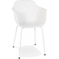 Stoel met geperforeerde armleuningen DRAK 595x545x81 cm Wit