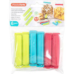 Plasticforte 6x afsluitclips verpakking - 6 cm - vershoud klemmen - Vershoudknijpers
