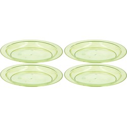 4x Bordje plastic groen 20 cm kunststof/plastic - Bordjes