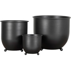 Nova Flower pots - 3 flower pots in black metal