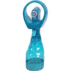 1x Watersproeier strand ventilator turquoise/blauw/groen 28 cm - Ventilatoren