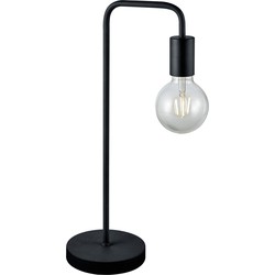 Eenvoudige tafellamp 1xE27 mat zwart