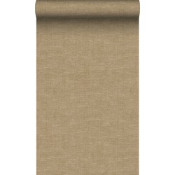 Origin Wallcoverings behang linnenstructuur donker beige - 0.53 x 10.05 m - 347862