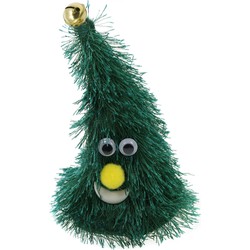 Zingende en dansende kerstboom - figuur - groen - H16 cm - Kerstman pop