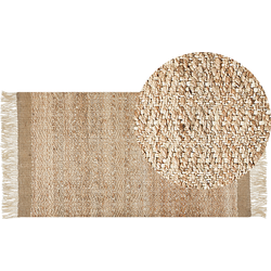 Beliani ABANA - Gevlochten-Beige-Jute