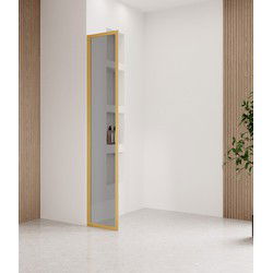Badplaats Douchewand Georgia 40 x 200 cm - Goud – Inloopdouche 8 mm Getint Veiligheidsglas