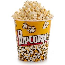 Kinvara Popcorn bak - geel print - kunststof - D18 - 3 liter - herbruikbaar - Snack en tapasschalen