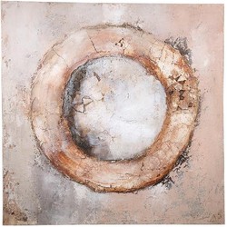 PTMD Wandpaneel Arianna Ring - 120x4x120 cm - Canvas - Bruin