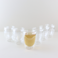 OTIX Espresso Glazen - Set van 6 - Kopjes - Dubbelwandig - Glas - 80ml - 5.5 x 7.5 cm - Koffiekopjes