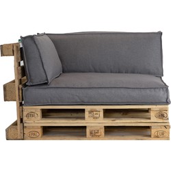 2L Home & Garden Palletkussenset Metro Lounge Grijs - 3 delige set - palletkussen met rugkussen en zijkussen