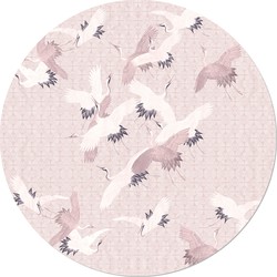 Muurcirkel Japanse Kraanvogels soft