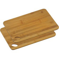 Snijplank - 2x - 24 x 35 cm - bamboe hout - broodplank - snijplankje - borrelplank - Snijplanken