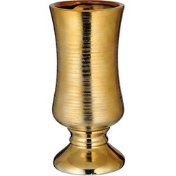 Bloemenvaas kelk goud van keramiek 24 cm - Vazen