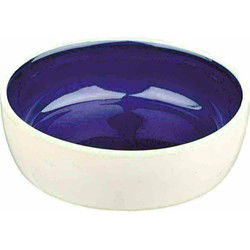 TRIXIE VOERBAK KAT KERAMIEK CREME / BLAUW 13 CM 300 ML
