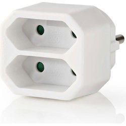 Nedis PSSPL200C1WT Stopcontactsplitter 2-weg Eurostopcontact Wit
