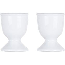 4x stuks eierdopjes van porselein wit 5 cm - Eierdopjes