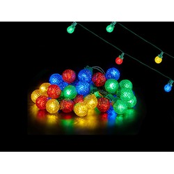 Krist+ Lichtsnoer - feestverlichting - 600 cm - 30 LED bolletjes gekleurd - batterij - Kerstverlichting kerstboom