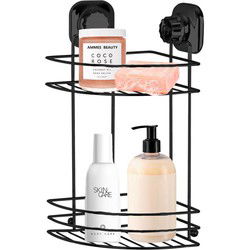 Concorde - Doucherekje hoek-model 2-laags - zwart - H30 cm - Douche- en badrekjes