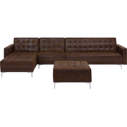 Beliani ABERDEEN - Modulaire Sofa-Bruin-Kunstleer