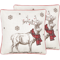 SVEN  - Sierkussen set van 2 - Rood - 45 x 45 cm - Polyester