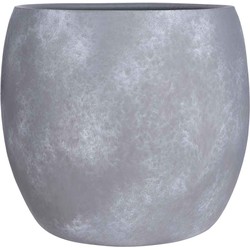 Mica Decorations Bloempot Lester rond mat lichtgrijs stone handgemaakt - 35 x Ø 38 cm