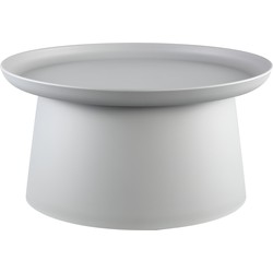 PTMD Nicca Grey polypropylene coffee table round low