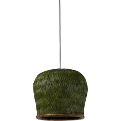 Light and Living hanglamp  - groen - bamboe - 2961476