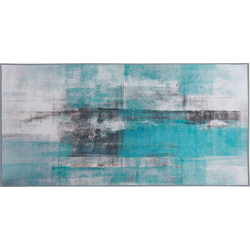 TRABZON - Laagpolig vloerkleed - Turquoise - 80 x 150 cm - Polyester