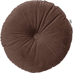 Dutch Decor OLLY - Sierkussen rond velvet  Ø40 cm - Chocolate Martini - donkerbruin - Dutch Decor