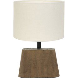 Tafellamp Kardan/Livigno - Hout/Eiwit - Ø20x29cm