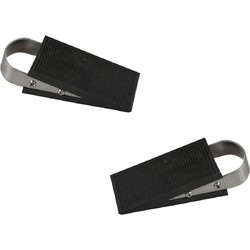 Benson Deurstopper/wig - 2x - rubber/RVS - 13 x5 x 3cm - antislip - Deurstoppers