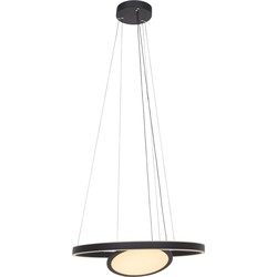 Steinhauer hanglamp Ringlux - zwart - metaal - 60 cm - ingebouwde LED-module - 3514ZW