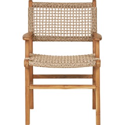 Eetkamerstoel - Naturel Teak - 54x50x85cm - Derby - Set van 2