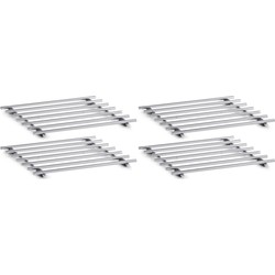 4x Metalen onderzetters voor pannen/schalen 25 x 25 cm - Panonderzetters