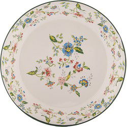 Clayre & Eef Onderbord Ø 30x3 cm Beige Metaal Bloemen