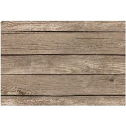 Placemat lichtbruine hout print 44 cm - Placemats