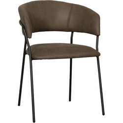 LABEL51 Eetkamerstoel Luuk - Moss - Micro Suede - Black Frame