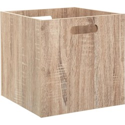 5Five Opbergmand/kastmandje - Naturel - 31 x 31 x 31 cm - 29 liter - Vakkenkast manden - Hout - Kist - Opbergkisten