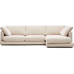 Kave Home - Gala 4-zitsbank met chaise longue rechts in beige 300 cm