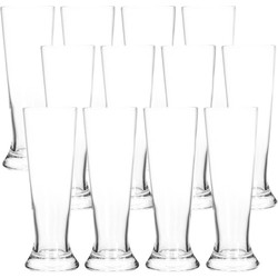 Bierglazen - 12x st - 370 ml - 7 x 20 cm - glas - pilsenerglazen - Bierglazen