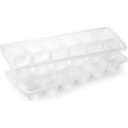 Plasticforte 2x IJsblokjes/ijsklontjes vormen - transparant - IJsblokjesvormen