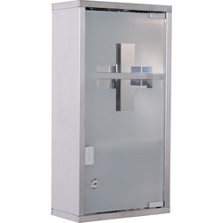 4goodz Medicijnkastje EHBO-kastje met slot RVS 12x25x48 cm