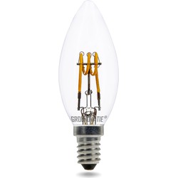 Groenovatie E14 LED Filament Kaarslamp 3W Spiral Extra Warm Wit Dimbaar