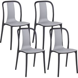 SPEZIA  - Tuinstoel set van 4 - Grijs/zwart - Synthetisch materiaal