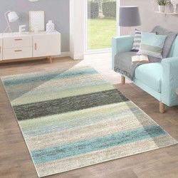 Laagpolig Vloerkleed - Kosaro Gestreept - Groen / Multi - 200x280 cm
